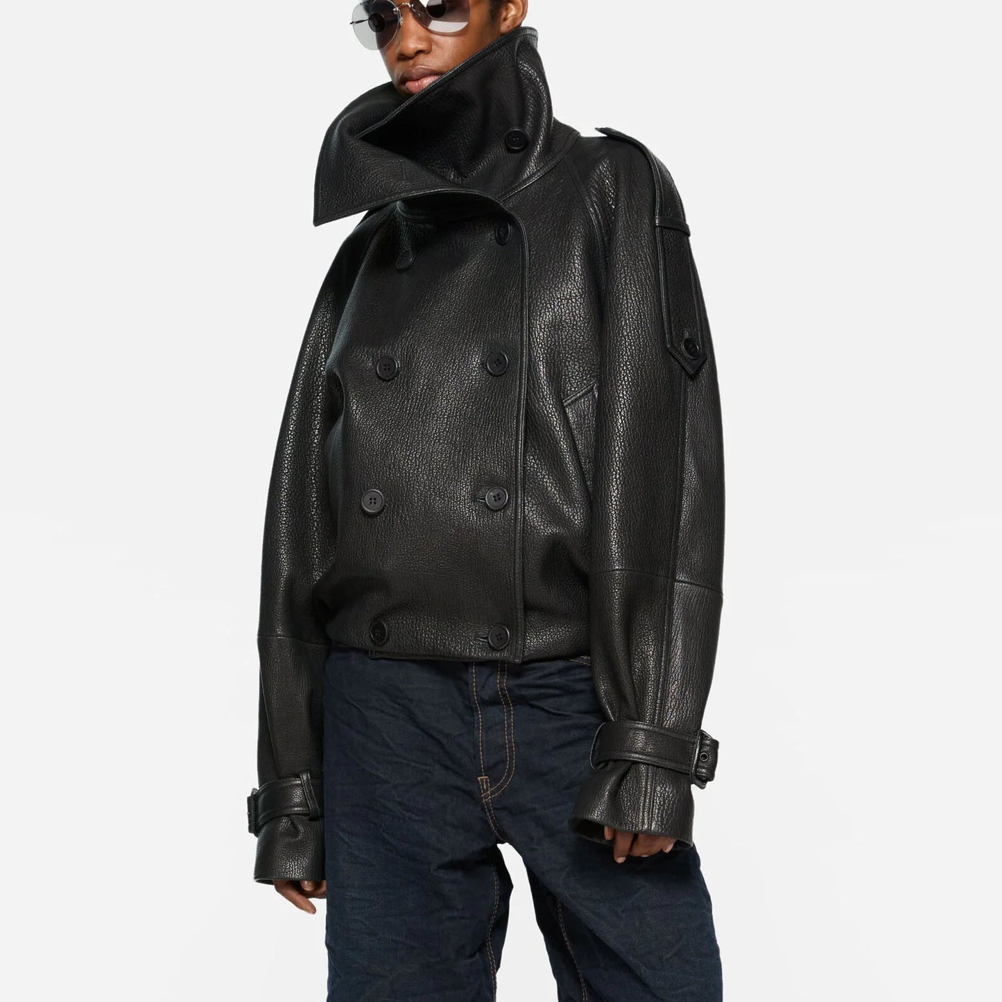 Acne Studios Lamb Leather Trench Coat (FN-WN-LEAT000445)