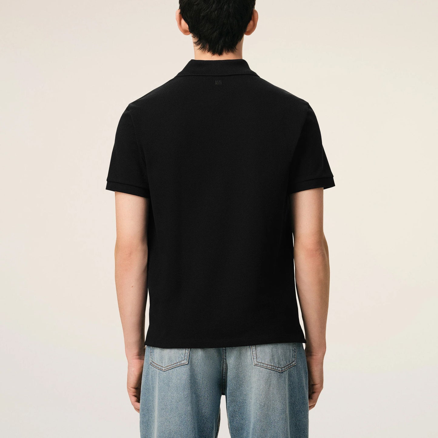 AMI Paris Red Ami de Coeur Polo Shirt BFUPL001.760 Black