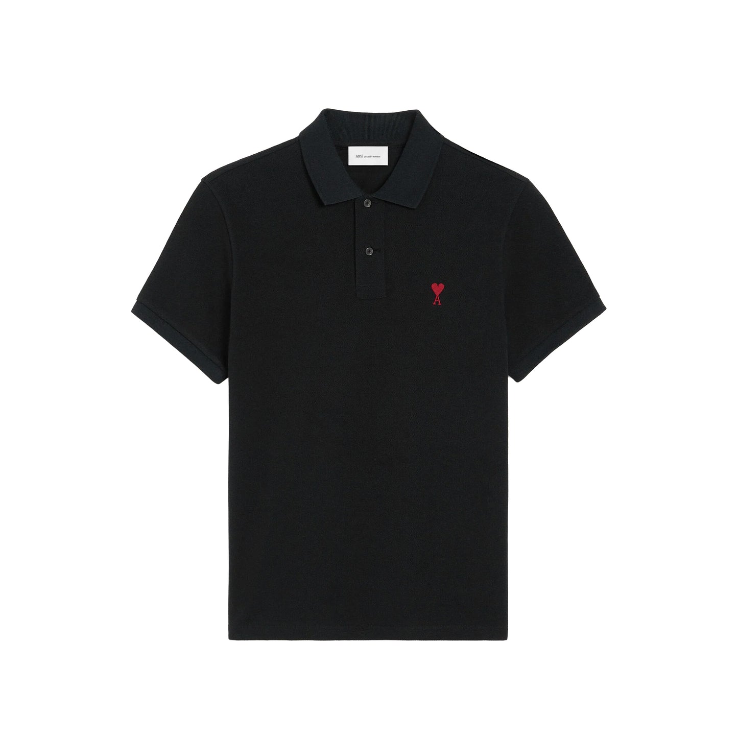 AMI Paris Red Ami de Coeur Polo Shirt BFUPL001.760 Black