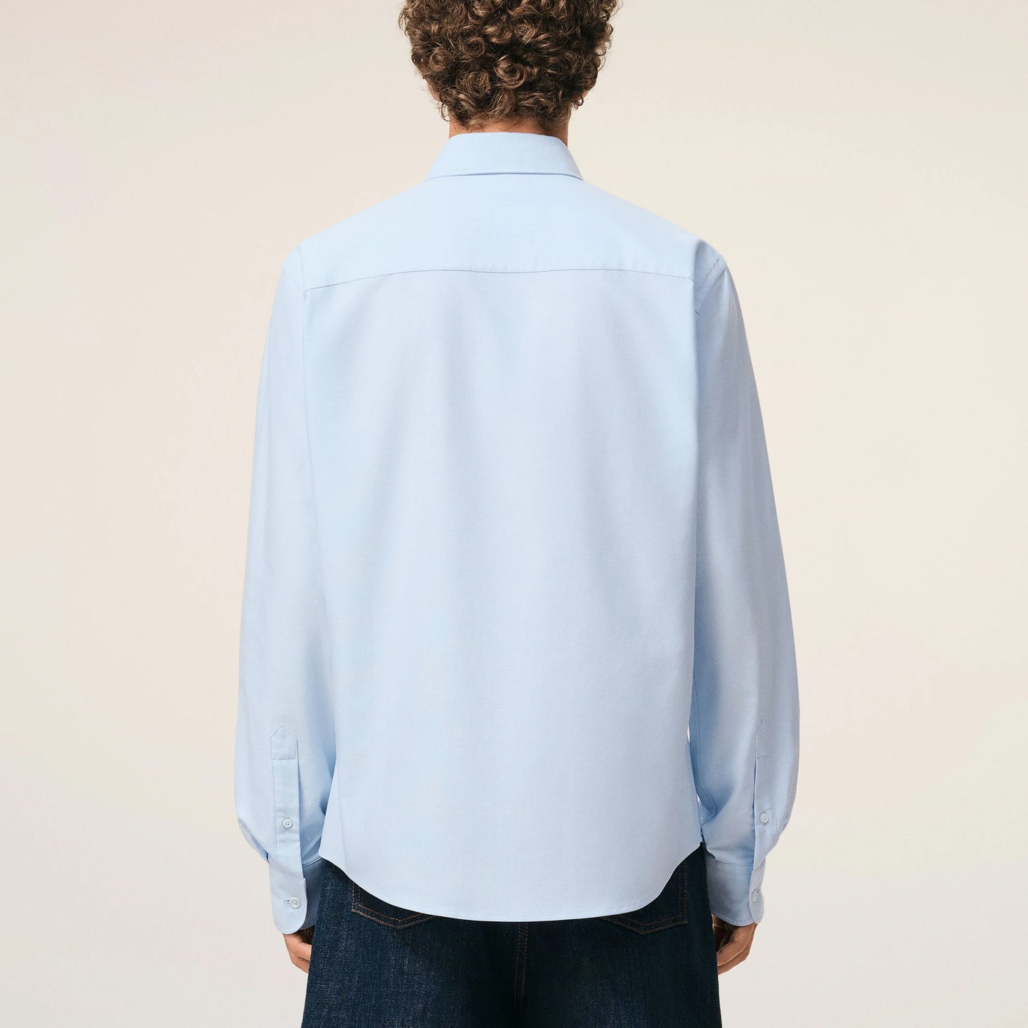 AMI Paris Classic Button Down Shirt with Ami de Coeur Embroidery BFUSH063.CO0031