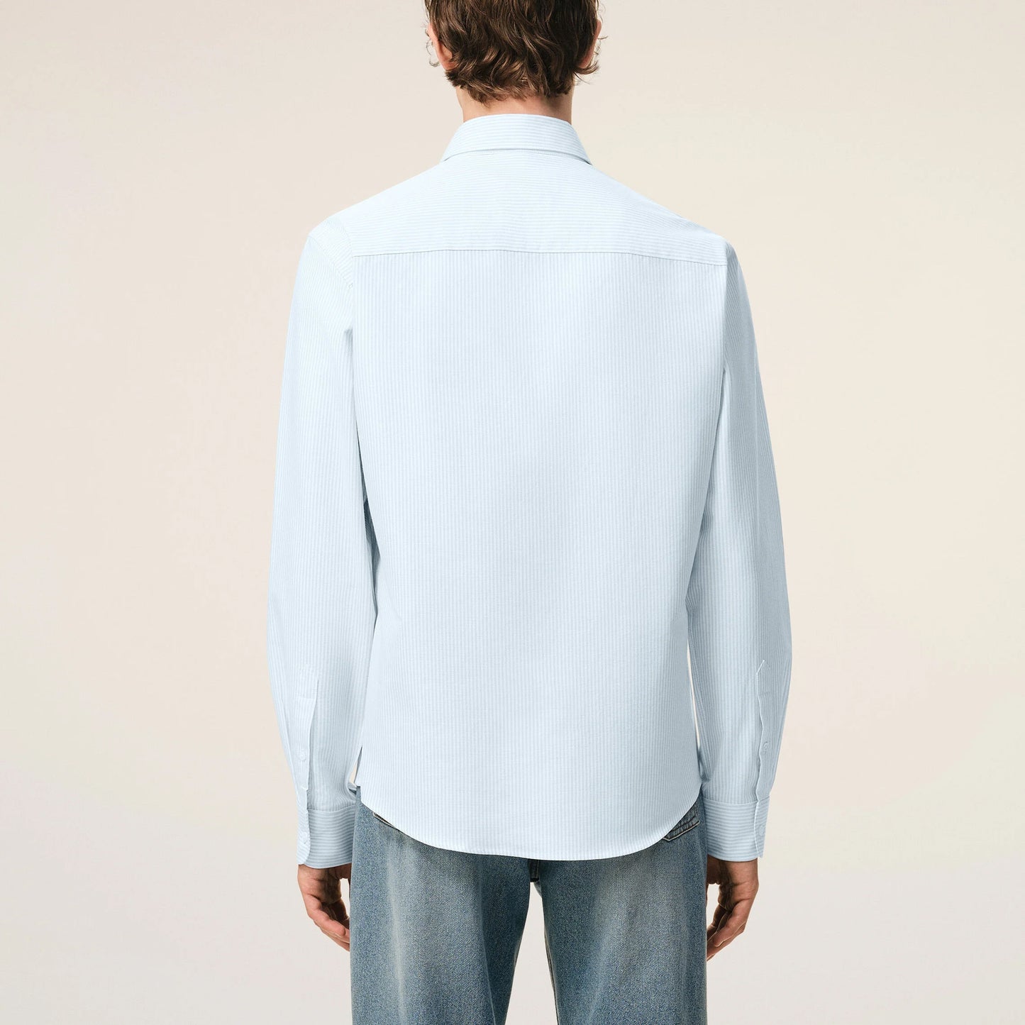 AMI Paris Classic Button Down Shirt with Ami de Coeur Embroidery BFUSH063.CO0087
