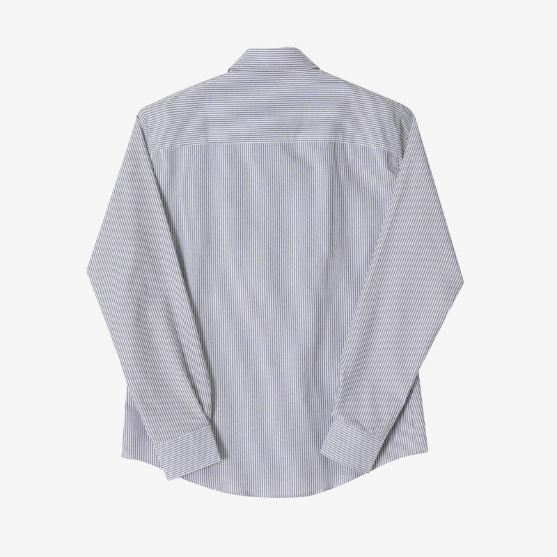AMI Paris Classic Button Down Shirt with Ami de Coeur Embroidery BFUSH063.CO0087