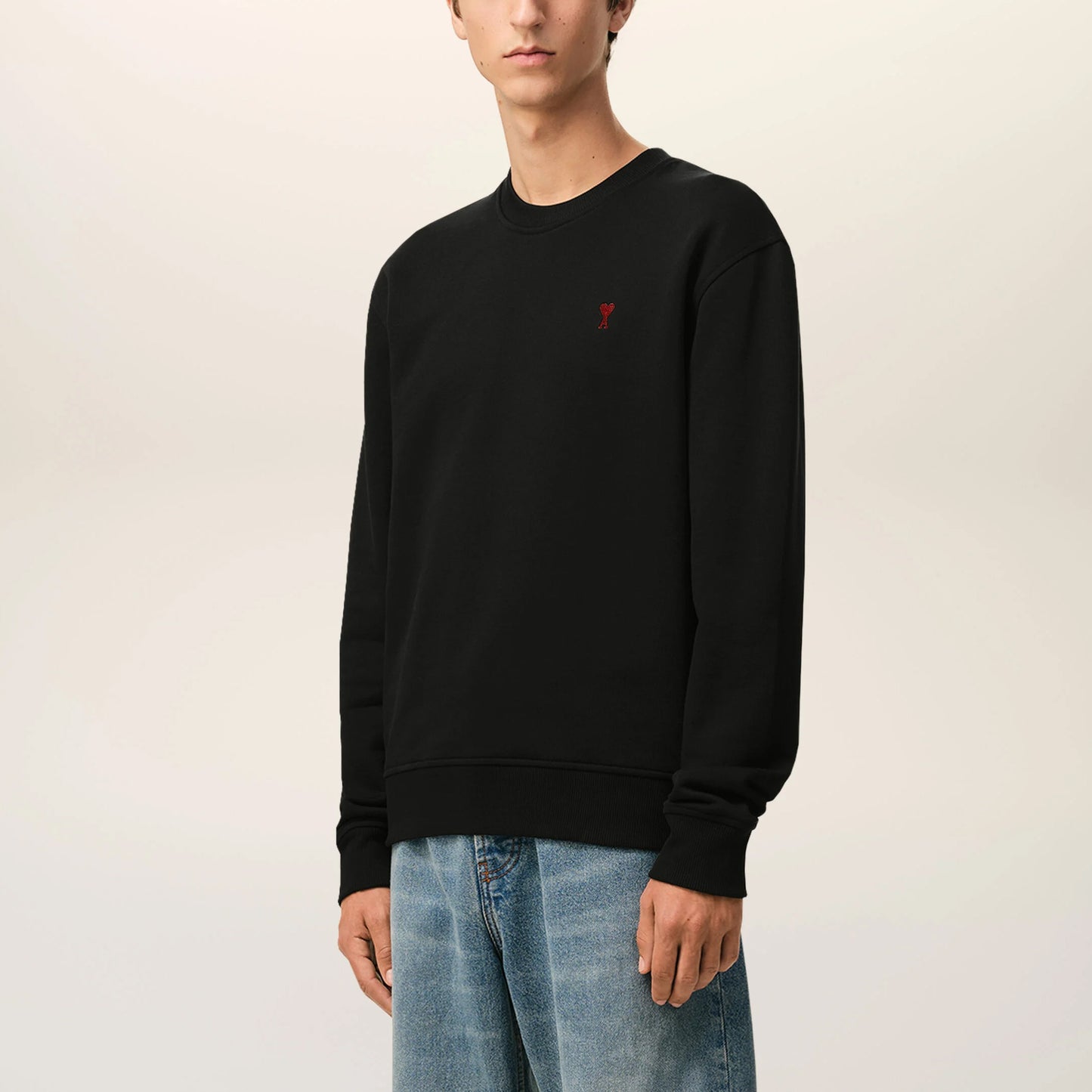 AMI Paris Quota Red Ami de Coeur Sweatshirt BFUSW035.730 Grey