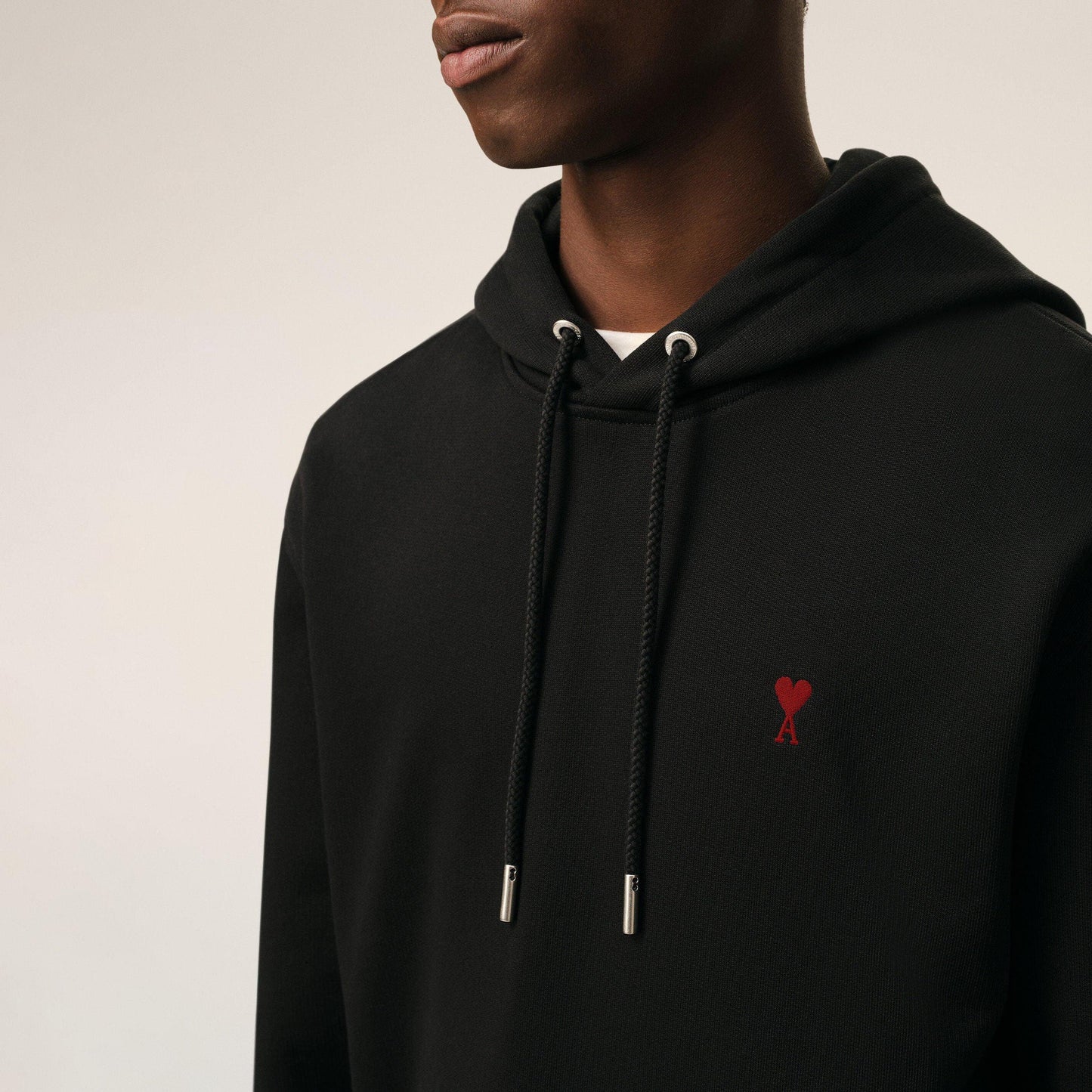 AMI Paris Red Ami De Coeur Hoodie BFUSW235.730