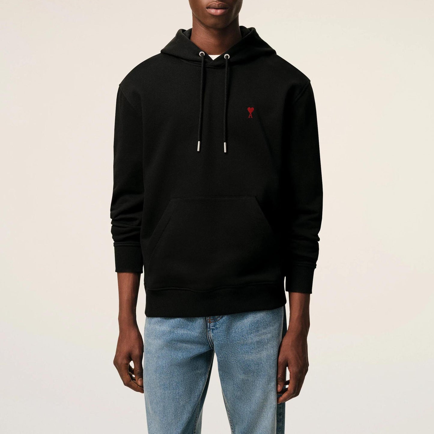 AMI Paris Red Ami De Coeur Hoodie BFUSW235.730