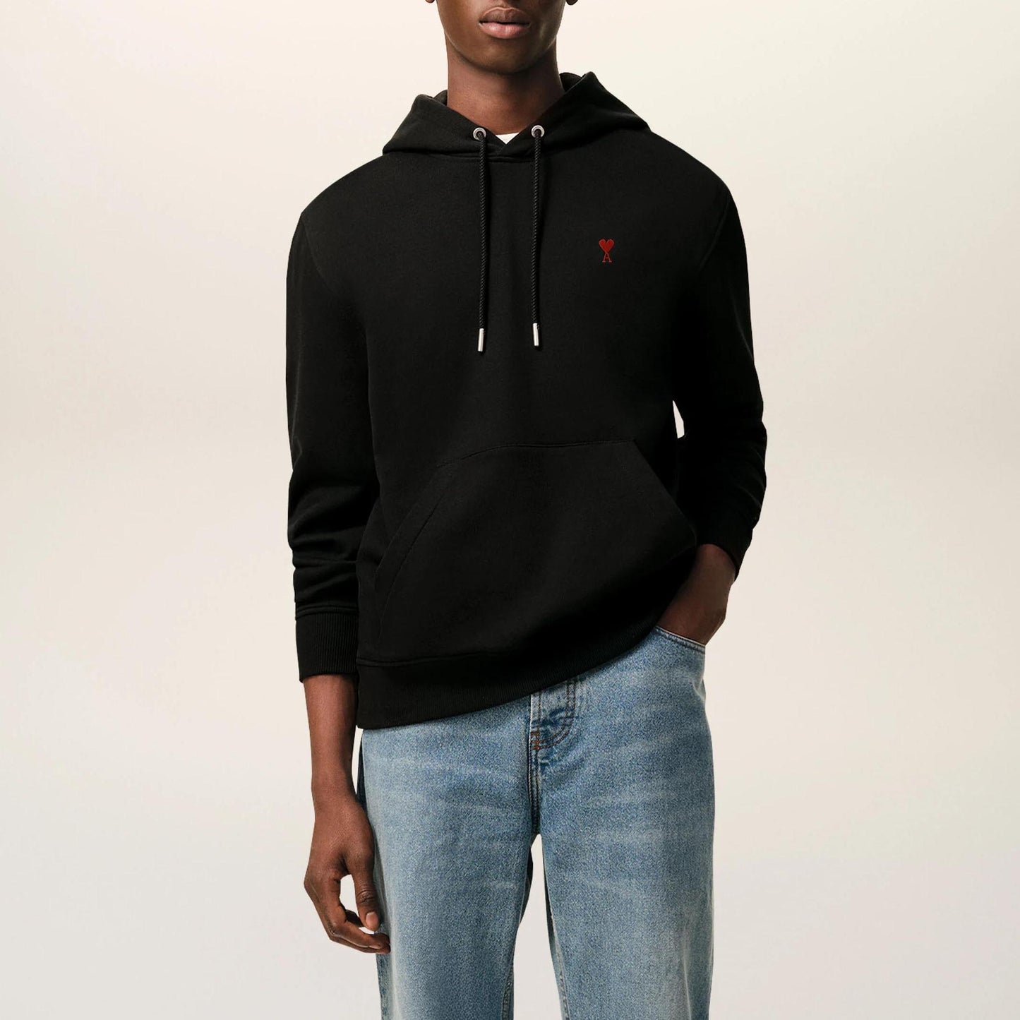 AMI Paris Red Ami De Coeur Hoodie BFUSW235.730