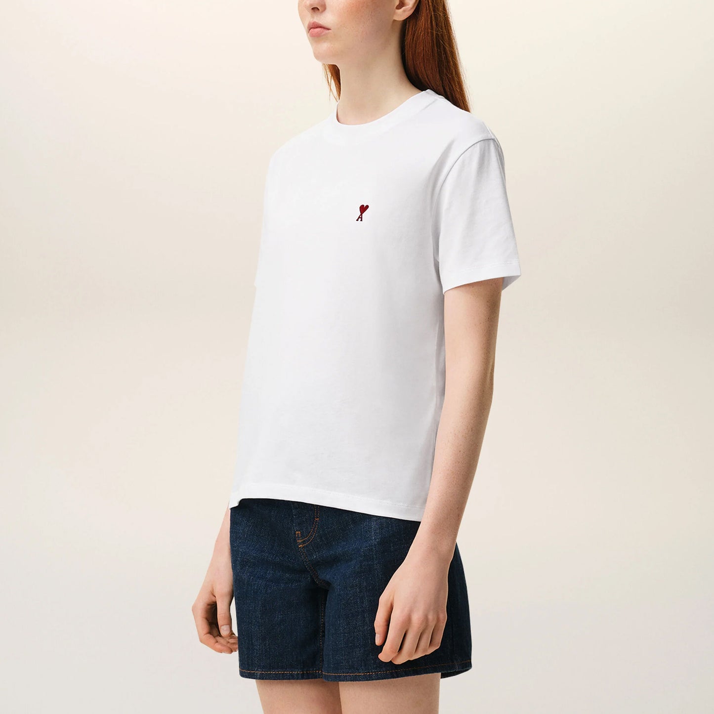 AMI Paris Red Ami de Coeur T-Shirt BFUTS035.724 Navy
