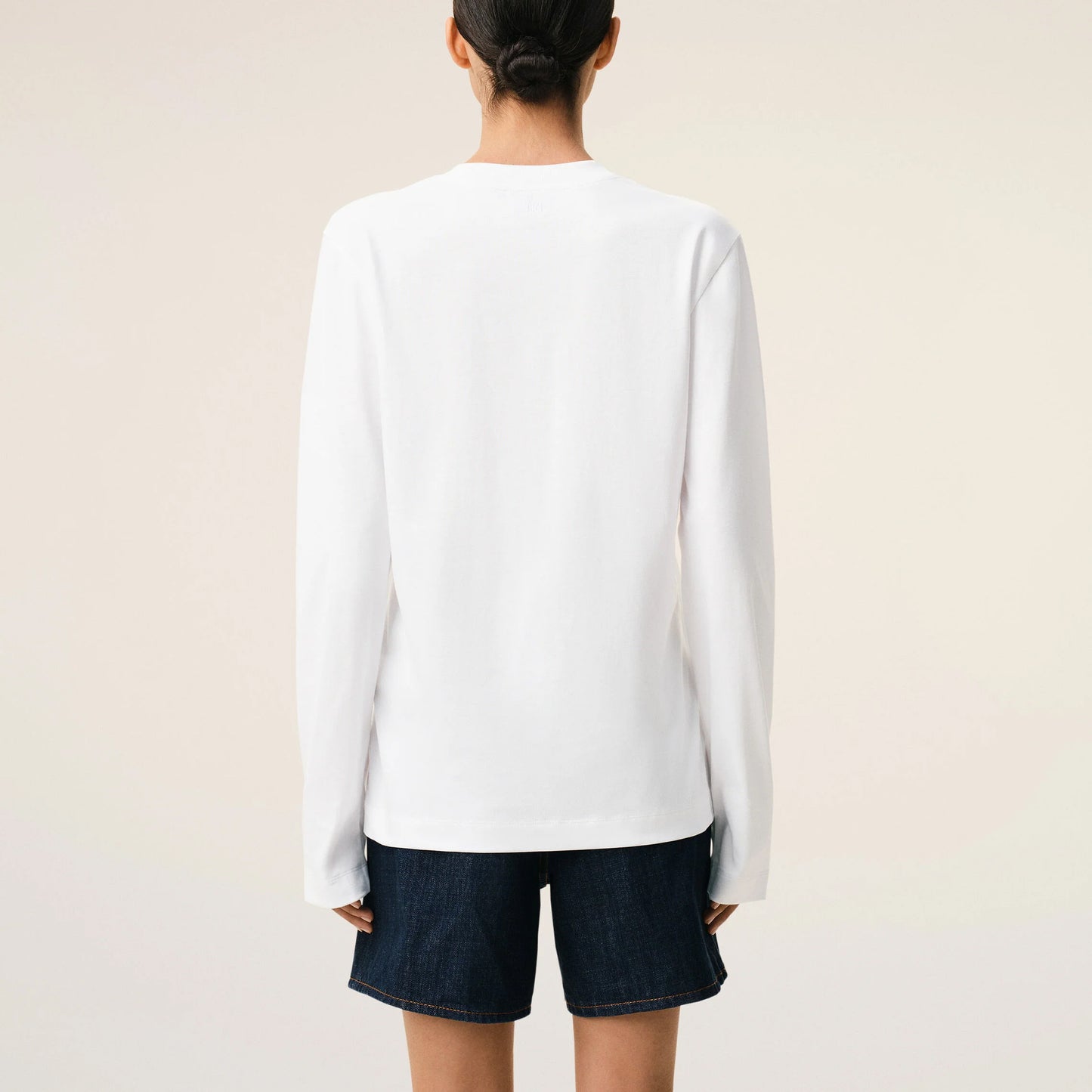 AMI Paris Red Ami de Coeur Long Sleeve T-Shirt BFUTS235.724 Navy