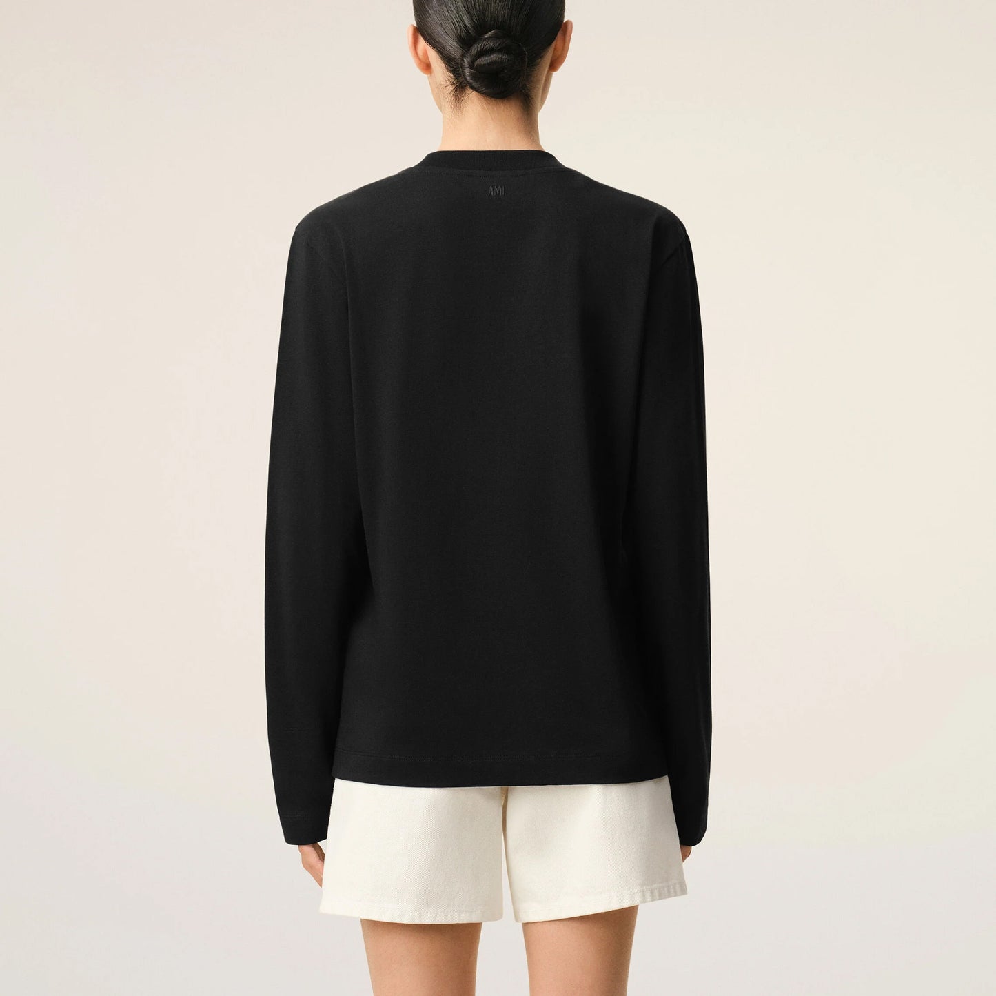 AMI Paris Red Ami de Coeur Long Sleeve T-Shirt BFUTS235.724 Navy