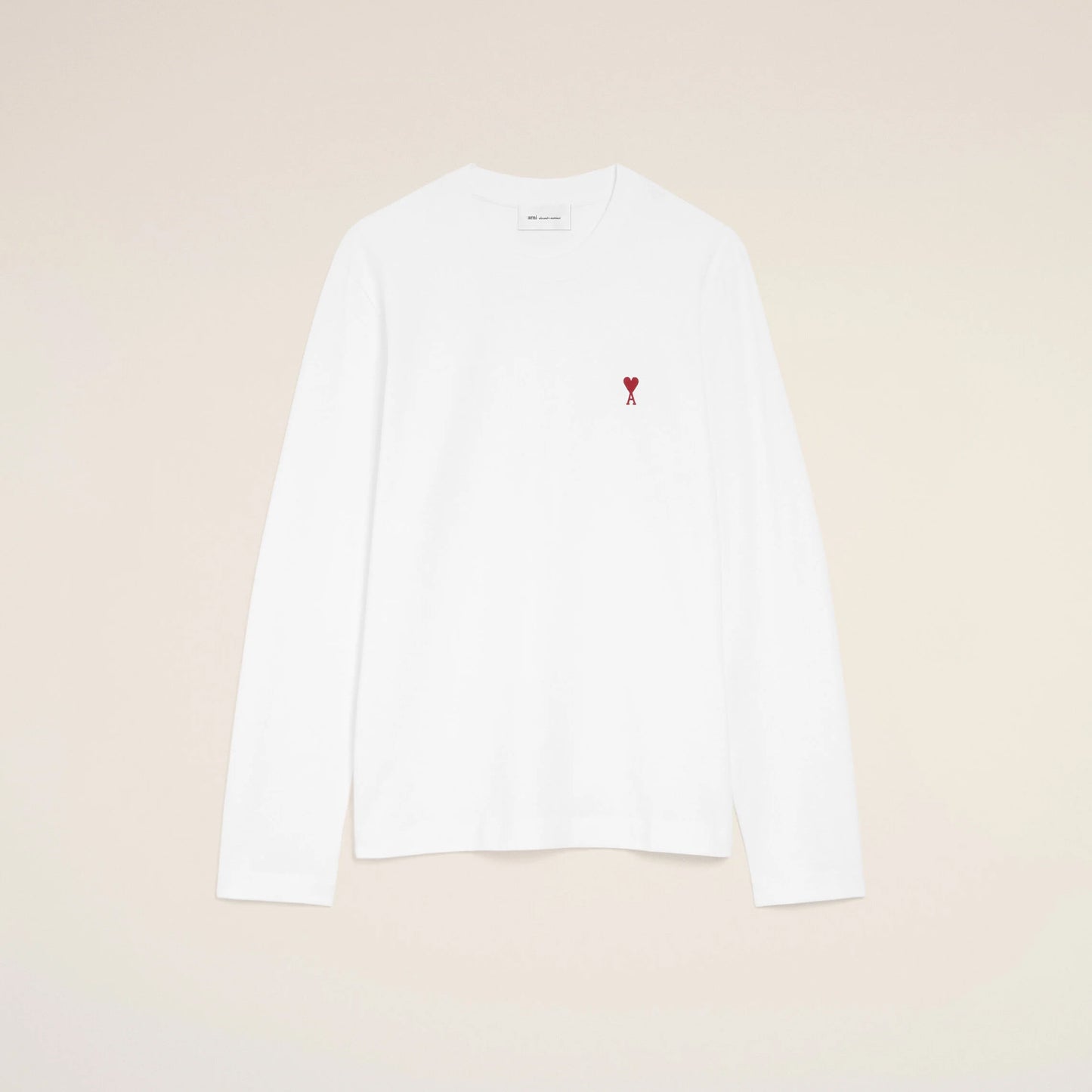 AMI Paris Red Ami de Coeur Long Sleeve T-Shirt BFUTS235.724 Navy