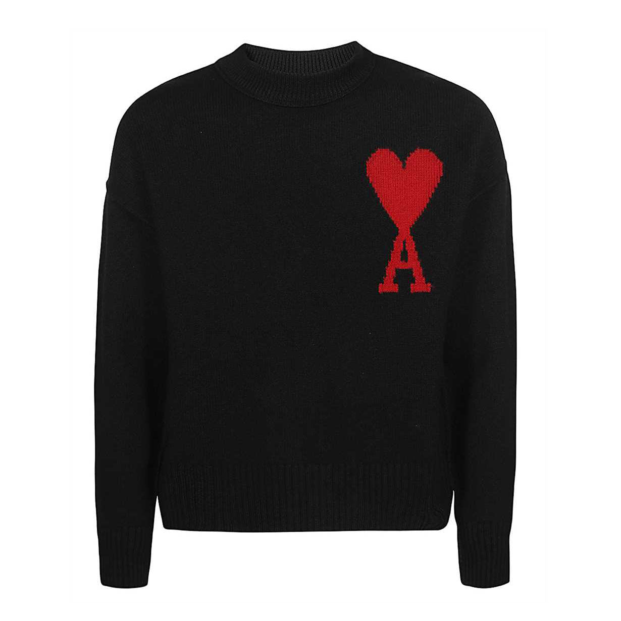 AMI Paris Big Heart Logo Wool Sweater (BFUKS006.018)