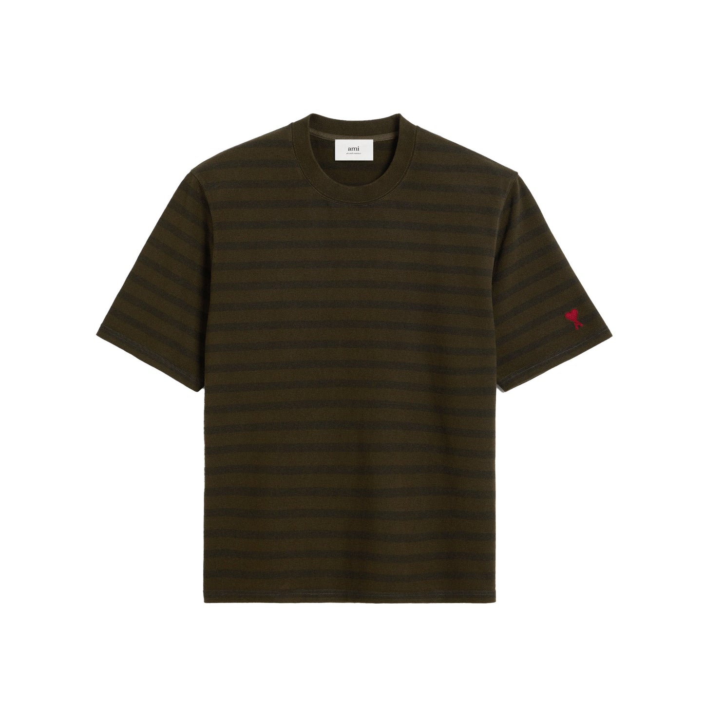 AMI Paris Oversized Stripe Logo Patch T-Shirt (HTS045.JE0084)