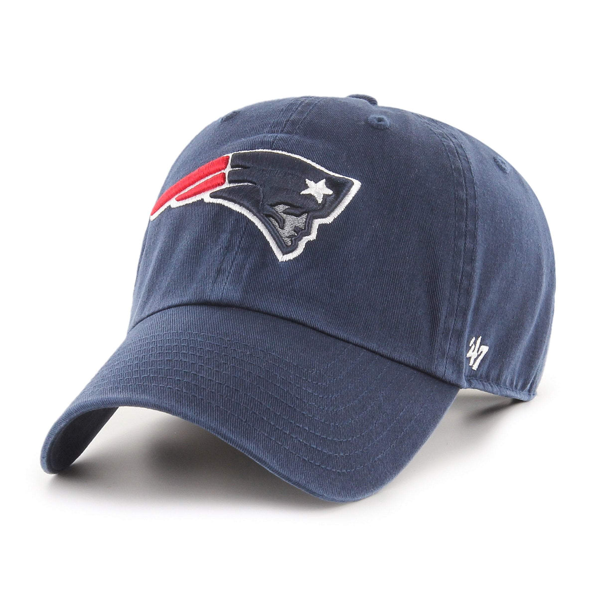New England Patriots navy Clean Up cap front