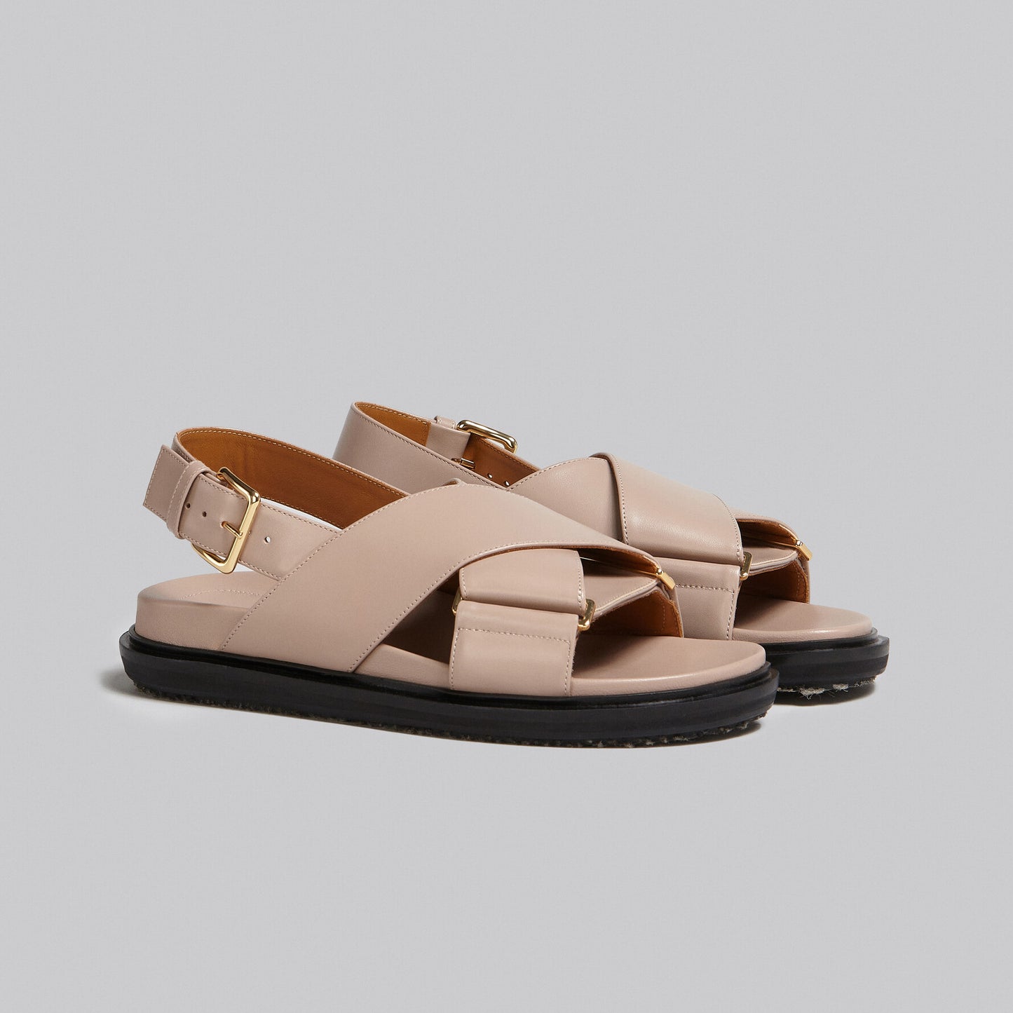 Marni Fussbett Leather Cross-Strap Sandals (FBMS005201 P3614)