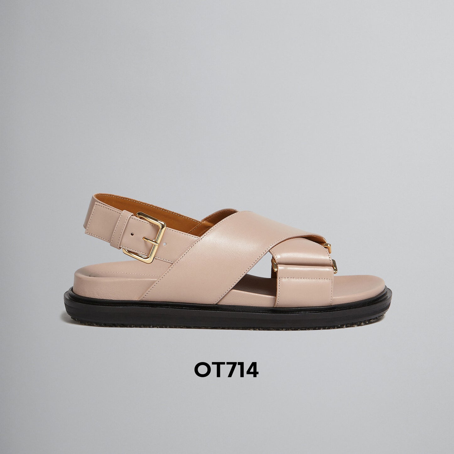 Marni Fussbett Leather Cross-Strap Sandals (FBMS005201 P3614)