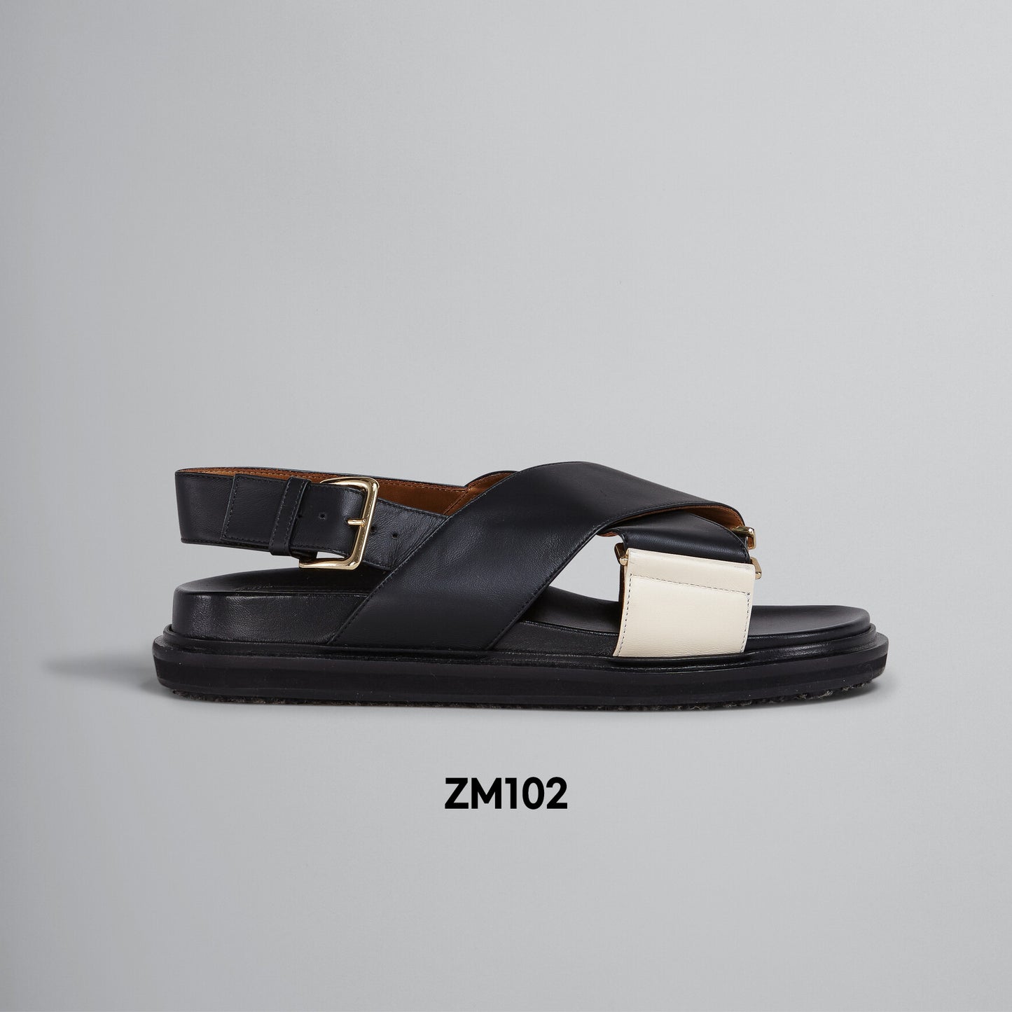 Marni Fussbett Leather Cross-Strap Sandals (FBMS005201 P3614)