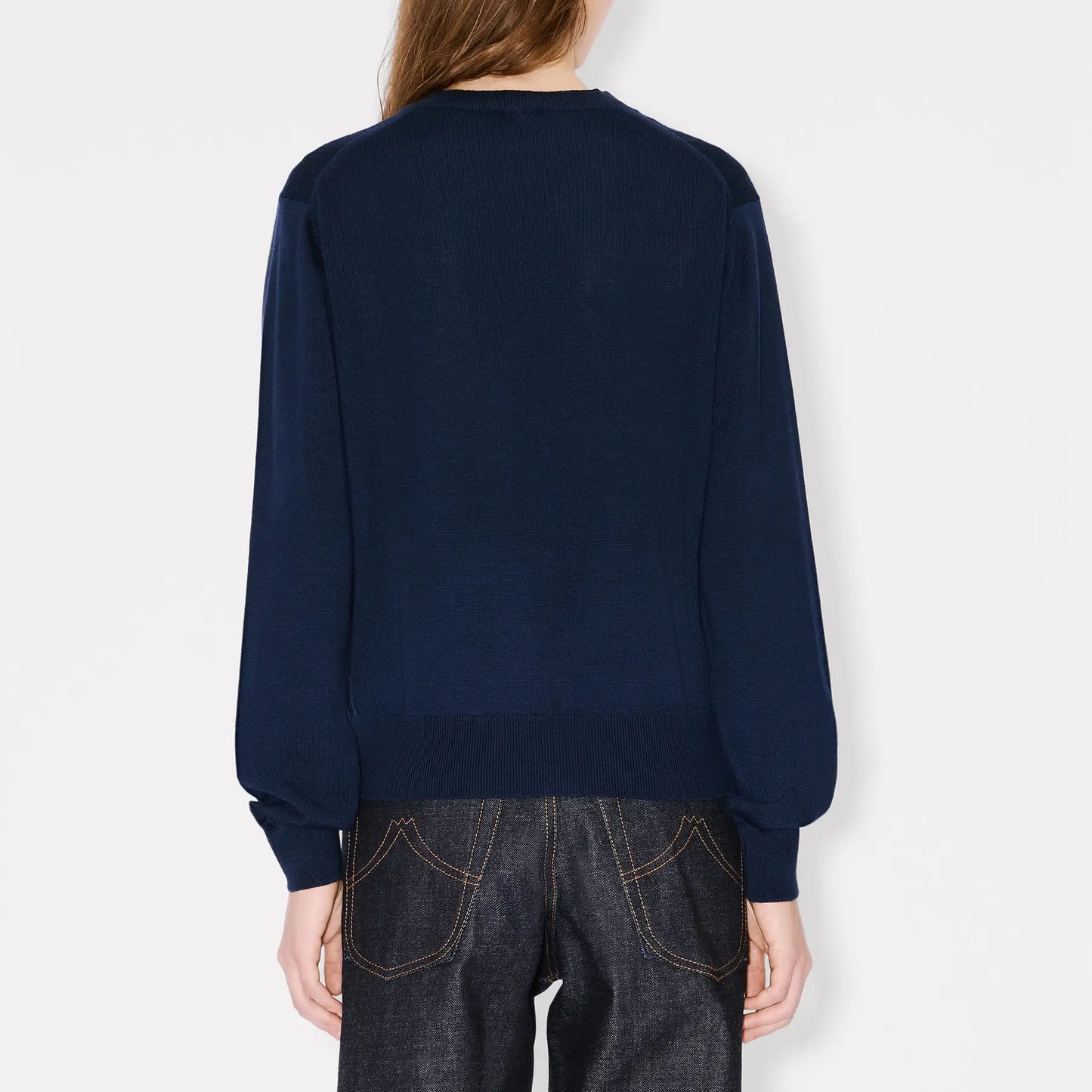 Kenzo Boke Flower Embroidered Merino Wool Cardigan (FG52CA7293LB)