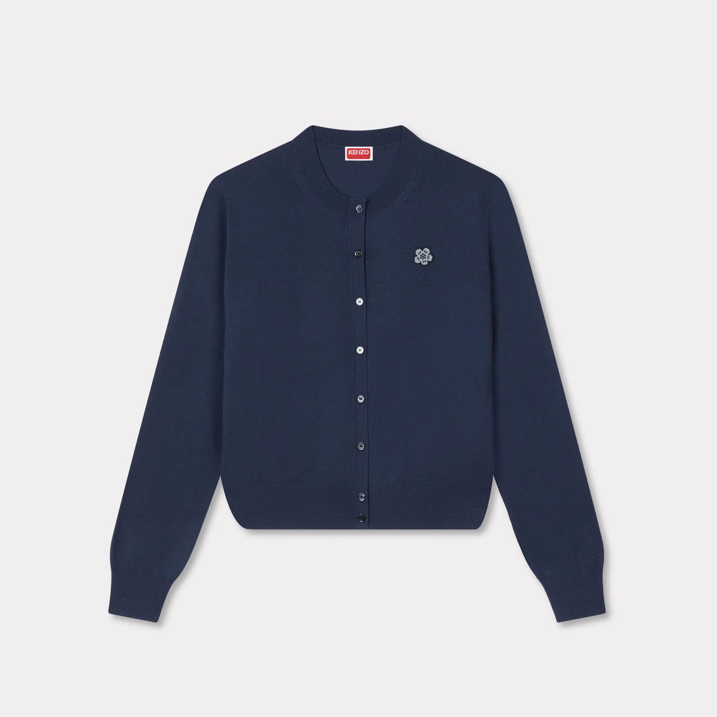 Kenzo Boke Flower Embroidered Merino Wool Cardigan (FG52CA7293LB)