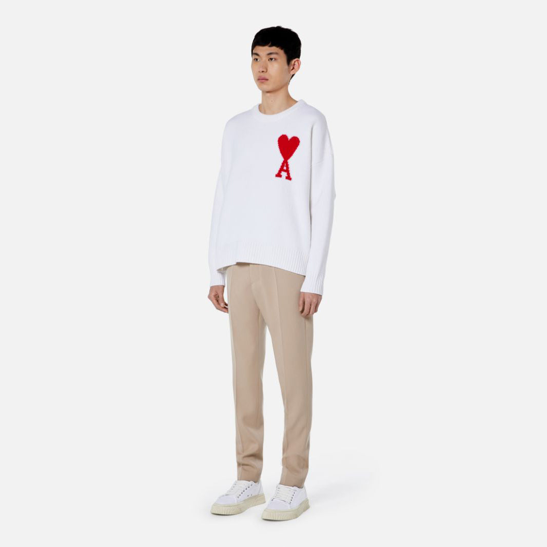 AMI Big Heart Logo Oversized Knit Sweater (H21K009.018)