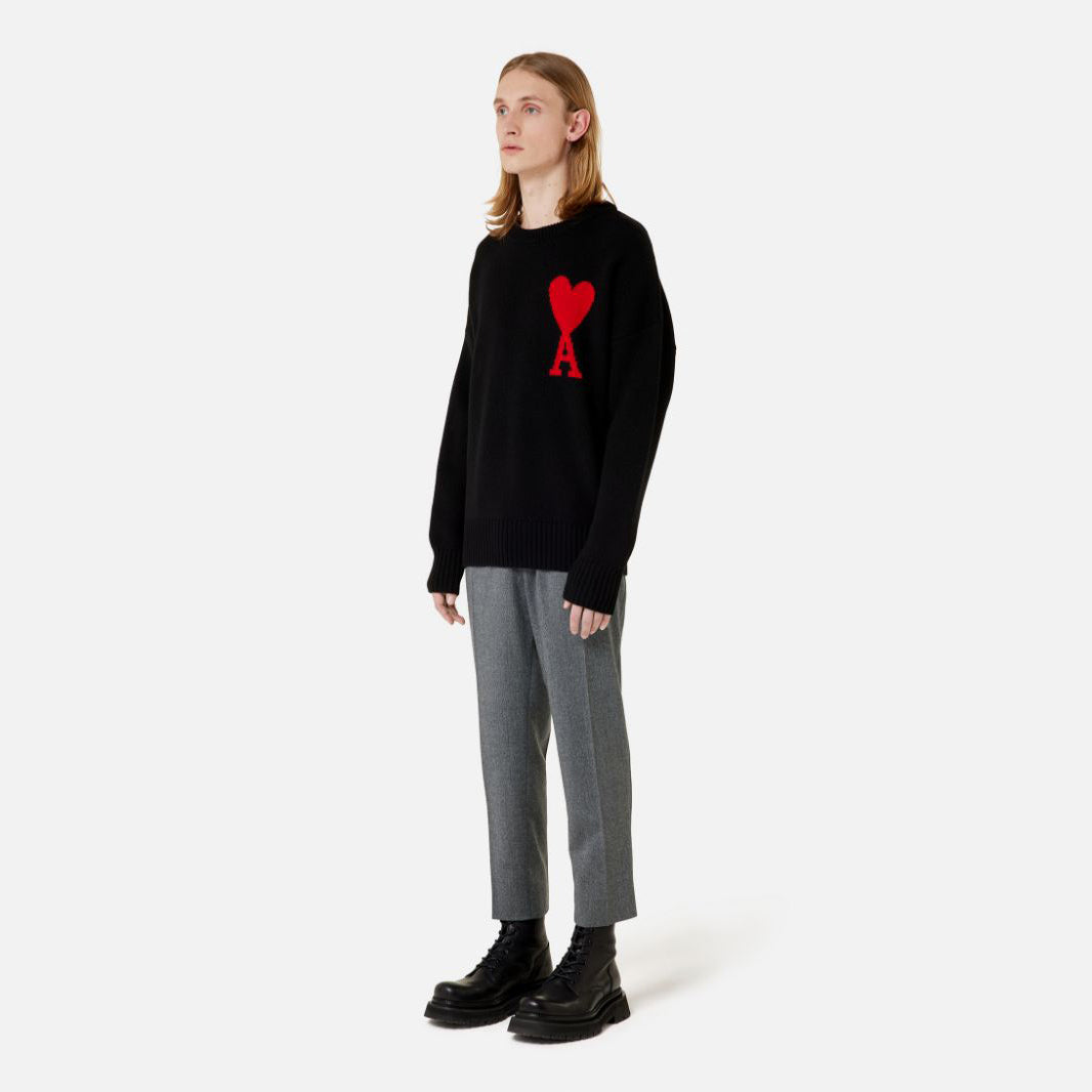 AMI Big Heart Logo Oversized Knit Sweater (H21K009.018)