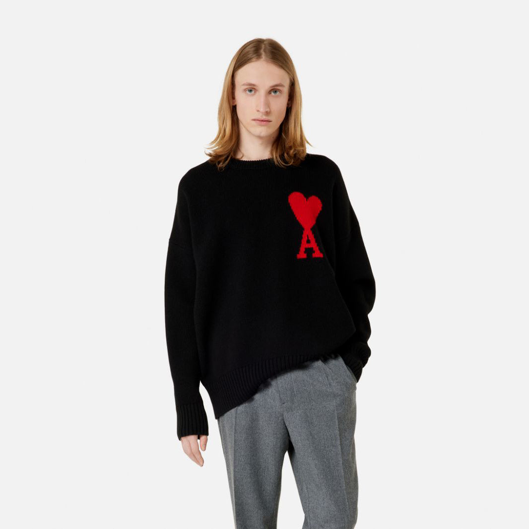 AMI Big Heart Logo Oversized Knit Sweater (H21K009.018)