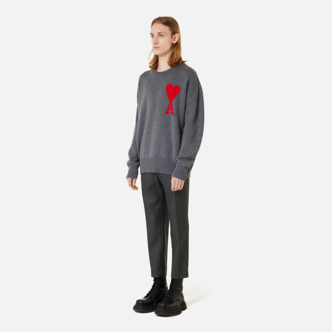 AMI Big Heart Logo Oversized Knit Sweater (H21K009.018)