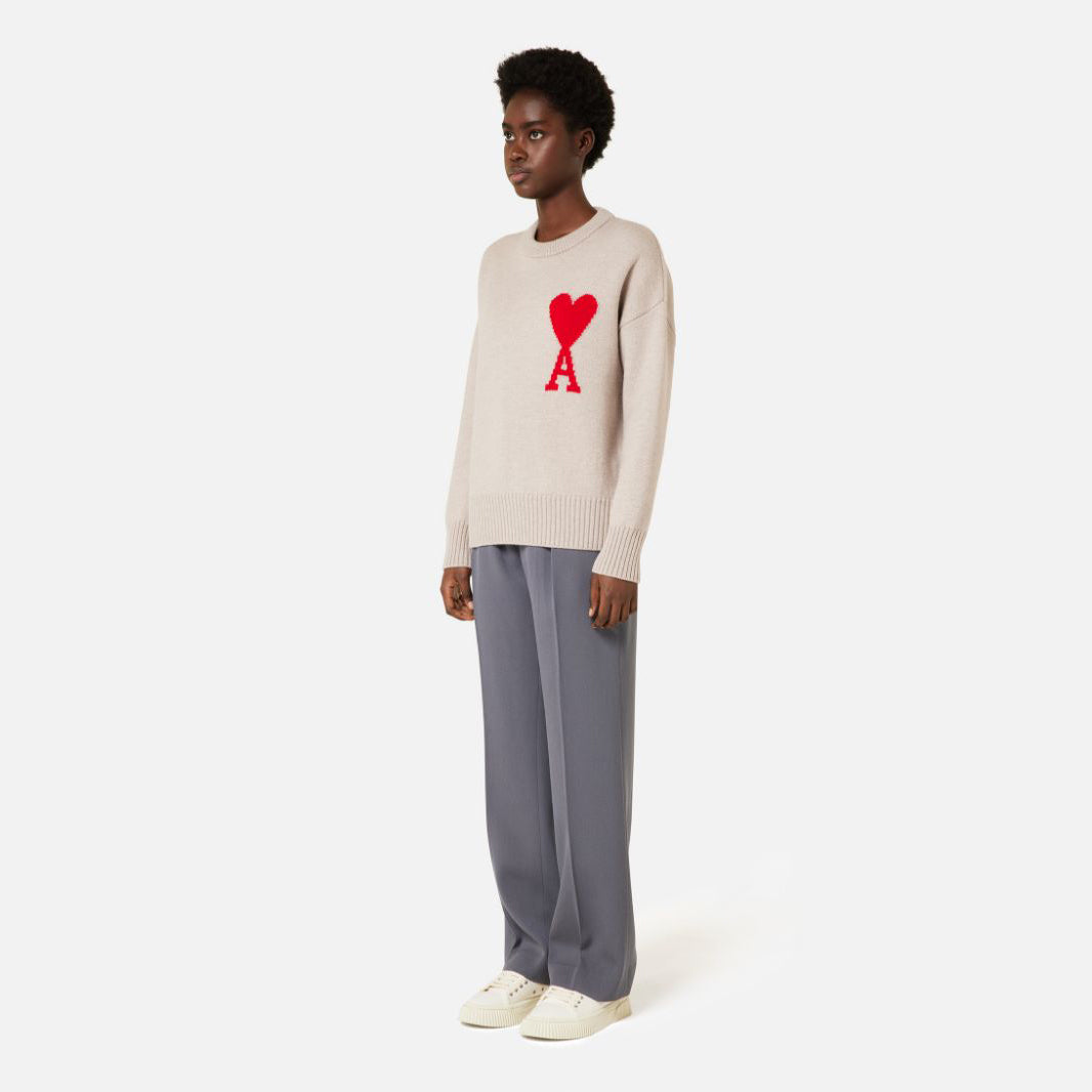 AMI Big Heart Logo Oversized Knit Sweater (H21K009.018)