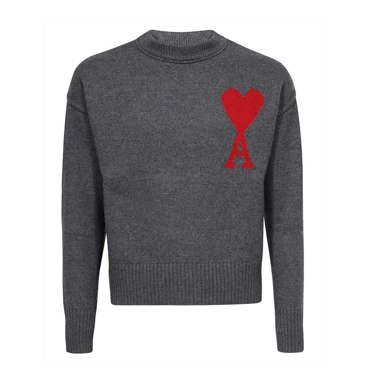 AMI Paris Big Heart Logo Wool Sweater (BFUKS006.018)