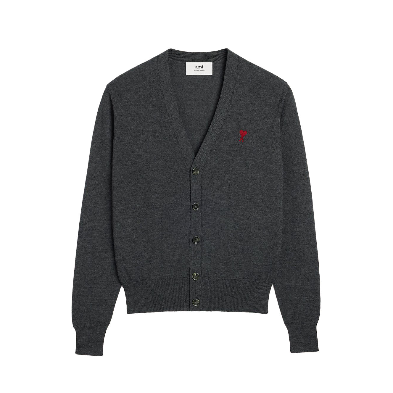 AMI Small Heart Logo Cardigan (HKC111.KN0025)