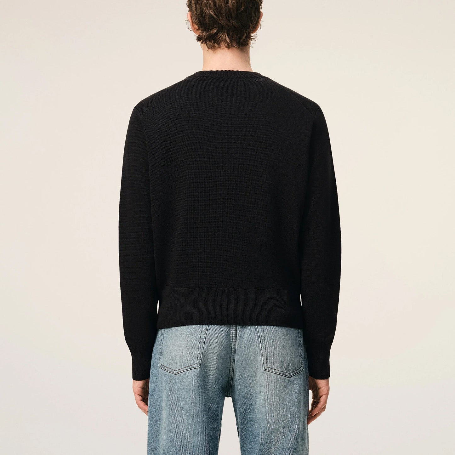AMI Paris Ami de Coeur V-Neck Cardigan (Quota) HKC361.001 (Men’s Black)