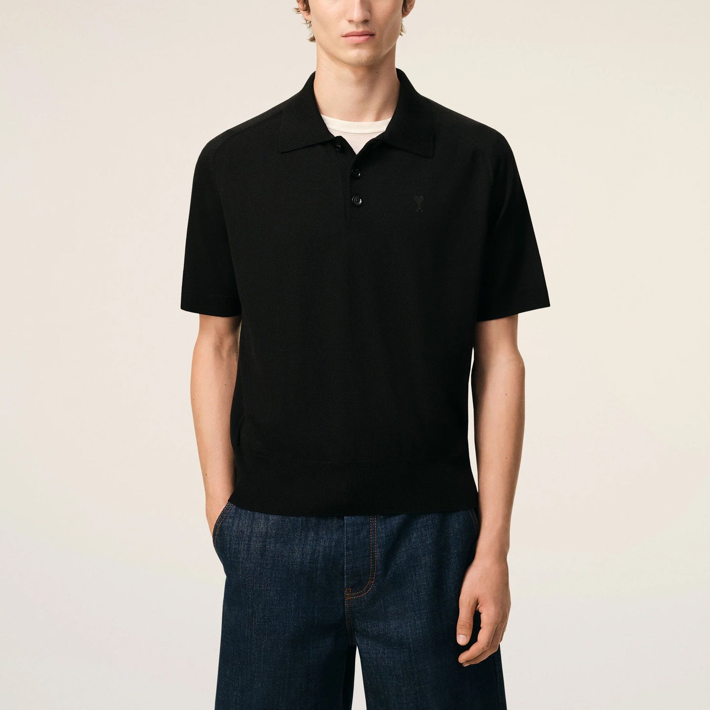 AMI Paris Quota Polo with Contrasted Ami de Coeur HPL438.KN0039