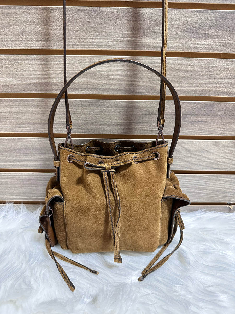 Acne Studios Suede Multi Pocket Mini Bucket Bag (A10458)