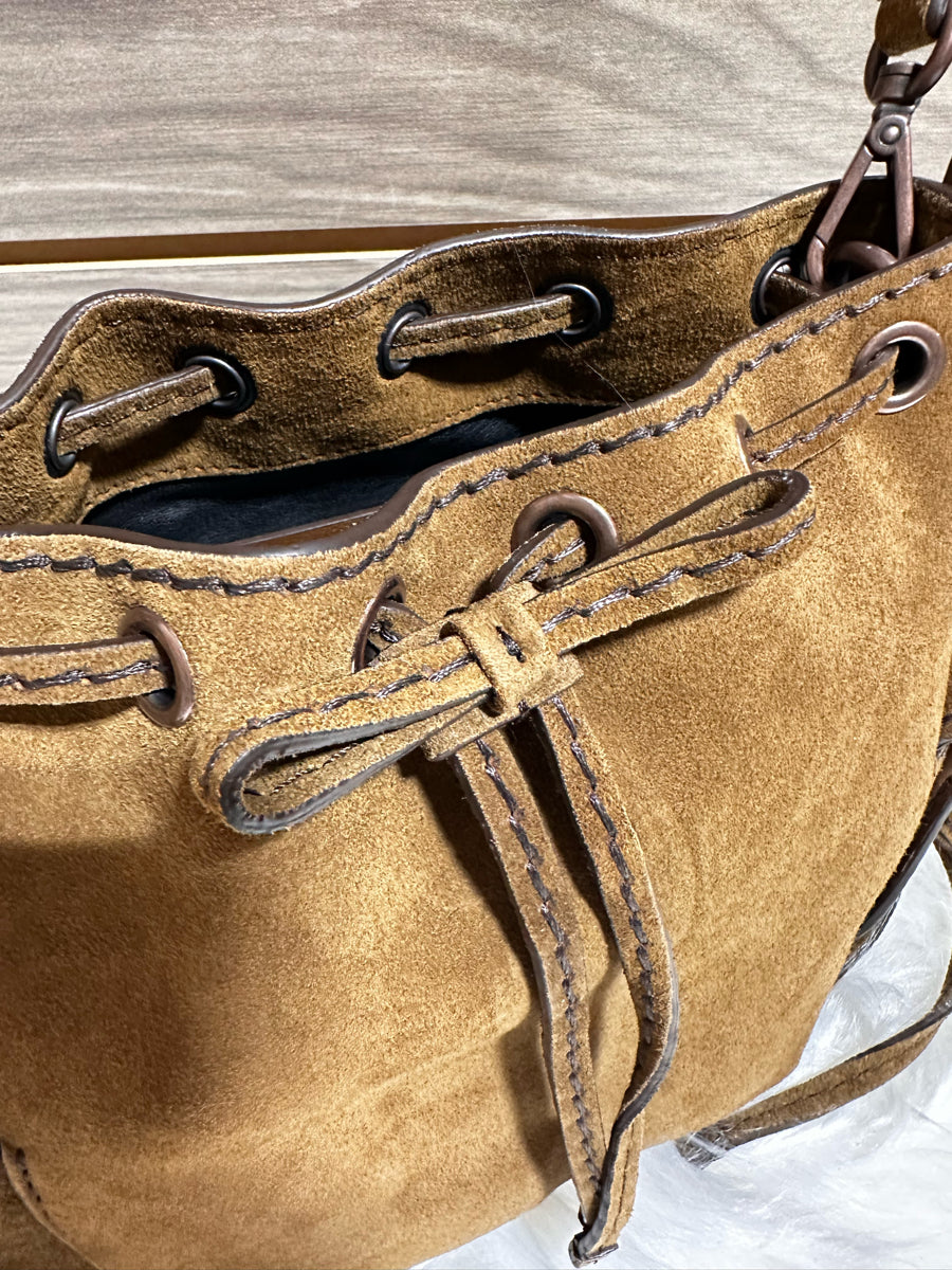 Acne Studios Suede Multi Pocket Mini Bucket Bag (A10458)