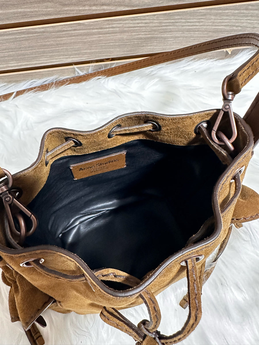 Acne Studios Suede Multi Pocket Mini Bucket Bag (A10458)