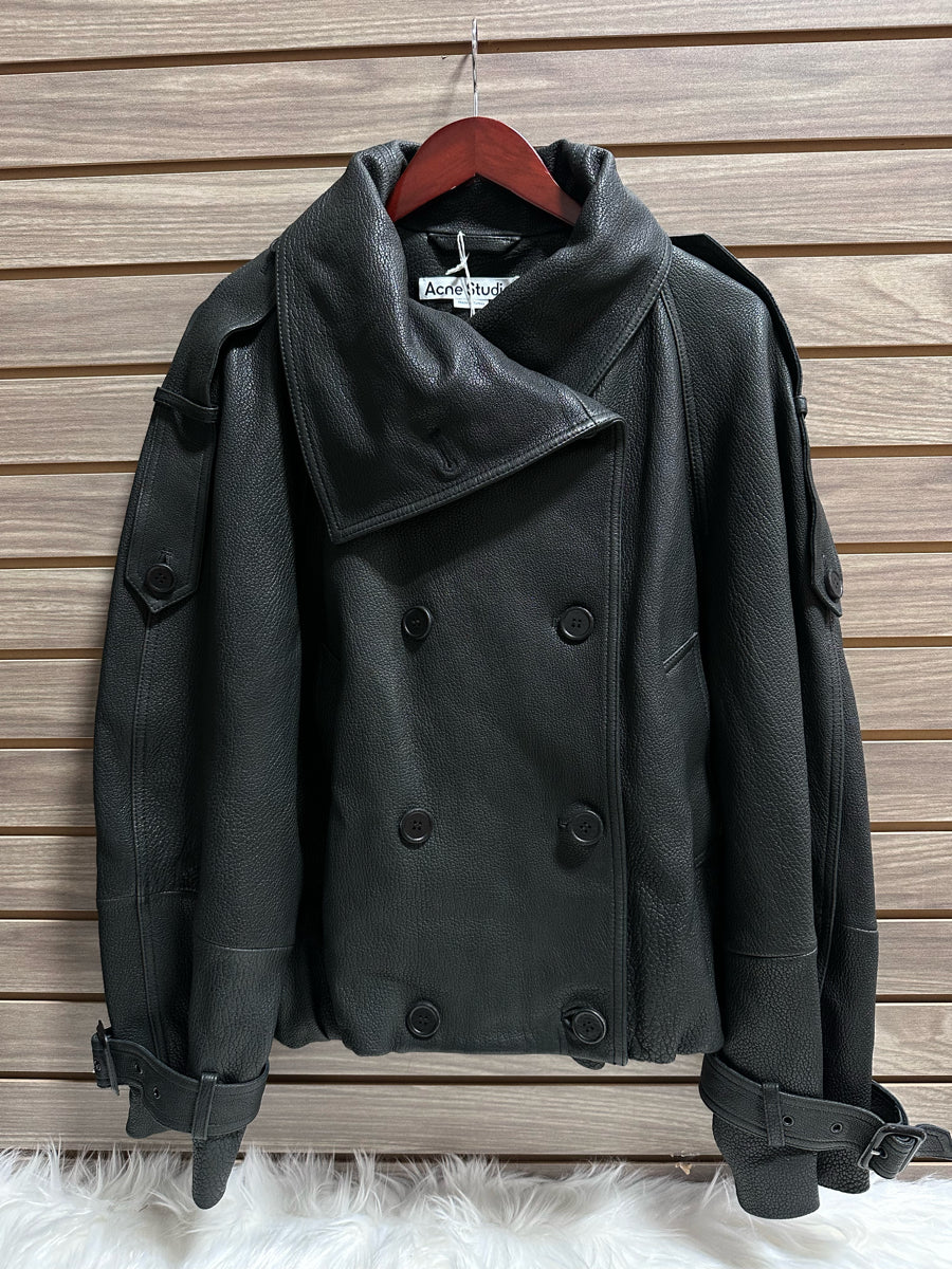 Acne Studios Lamb Leather Trench Coat (FN-WN-LEAT000445)