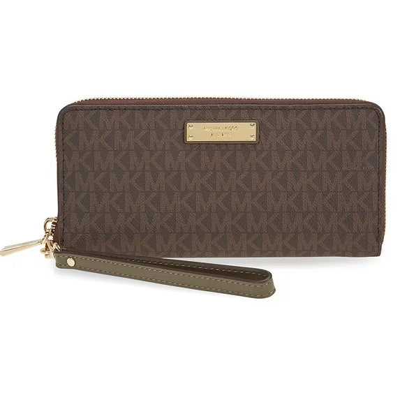 Michael Kors Jet Set Travel Logo LG Continental Wristlet Wallet (32S7GTTE9B)