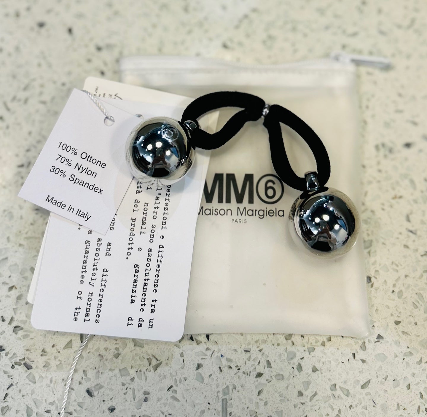Maison Margiela 6 Silver Sphere Hair Tie (SM6TW0001)
