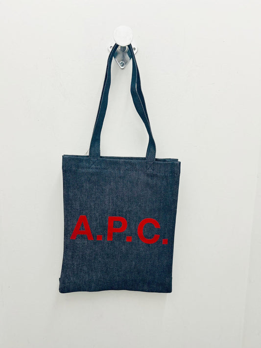 A.P.C. Red Logo Denim Tote (COCSX-M61793)