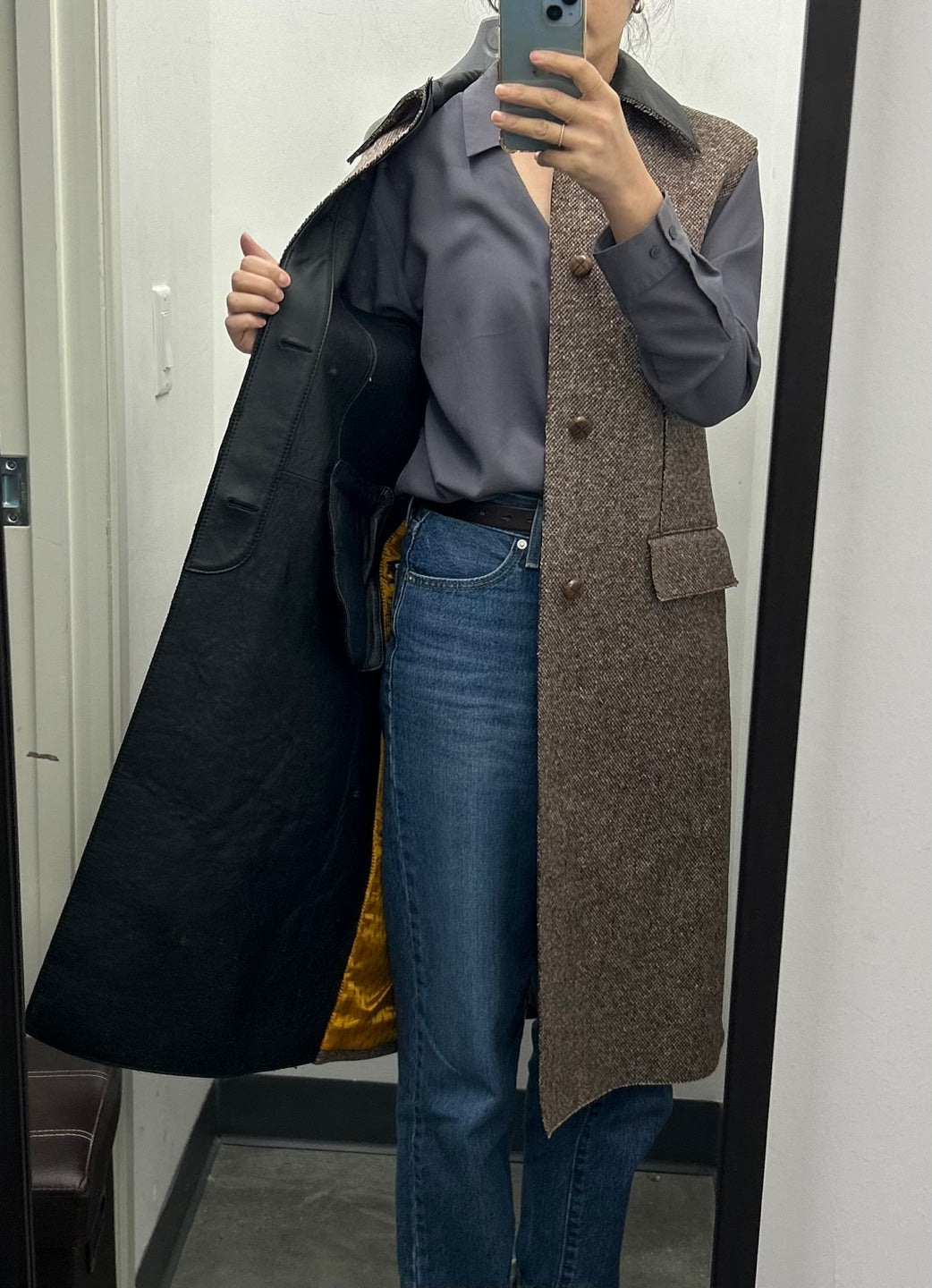 MARNI SLEEVELESS WOOL TWEED COAT (GLMX0068QU ULA736)