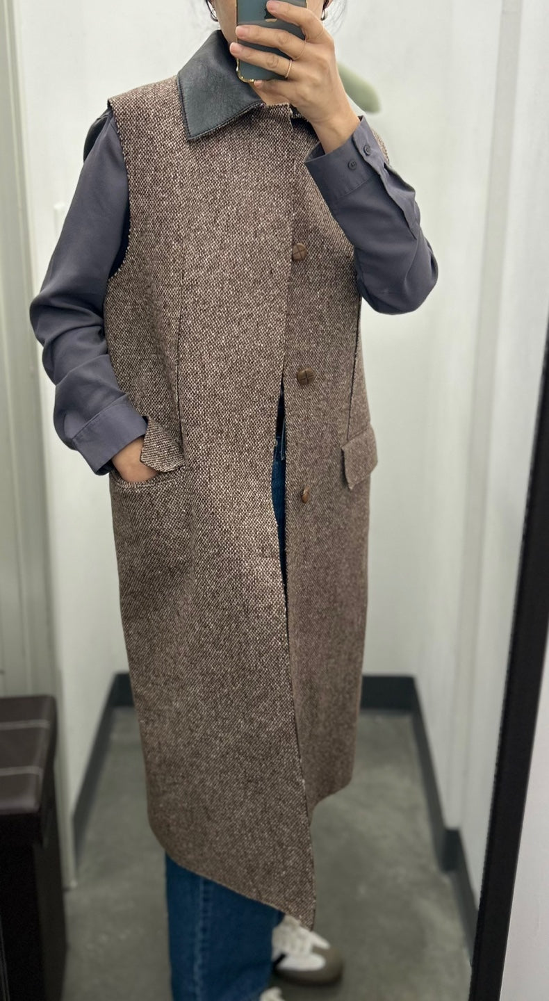 MARNI SLEEVELESS WOOL TWEED COAT (GLMX0068QU ULA736)
