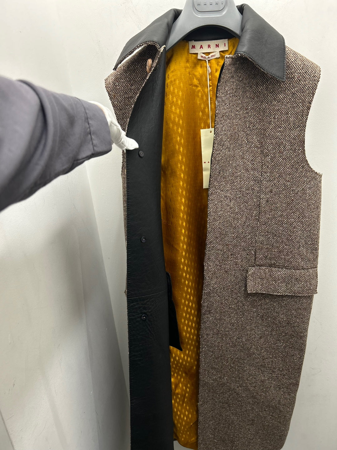 MARNI SLEEVELESS WOOL TWEED COAT (GLMX0068QU ULA736)