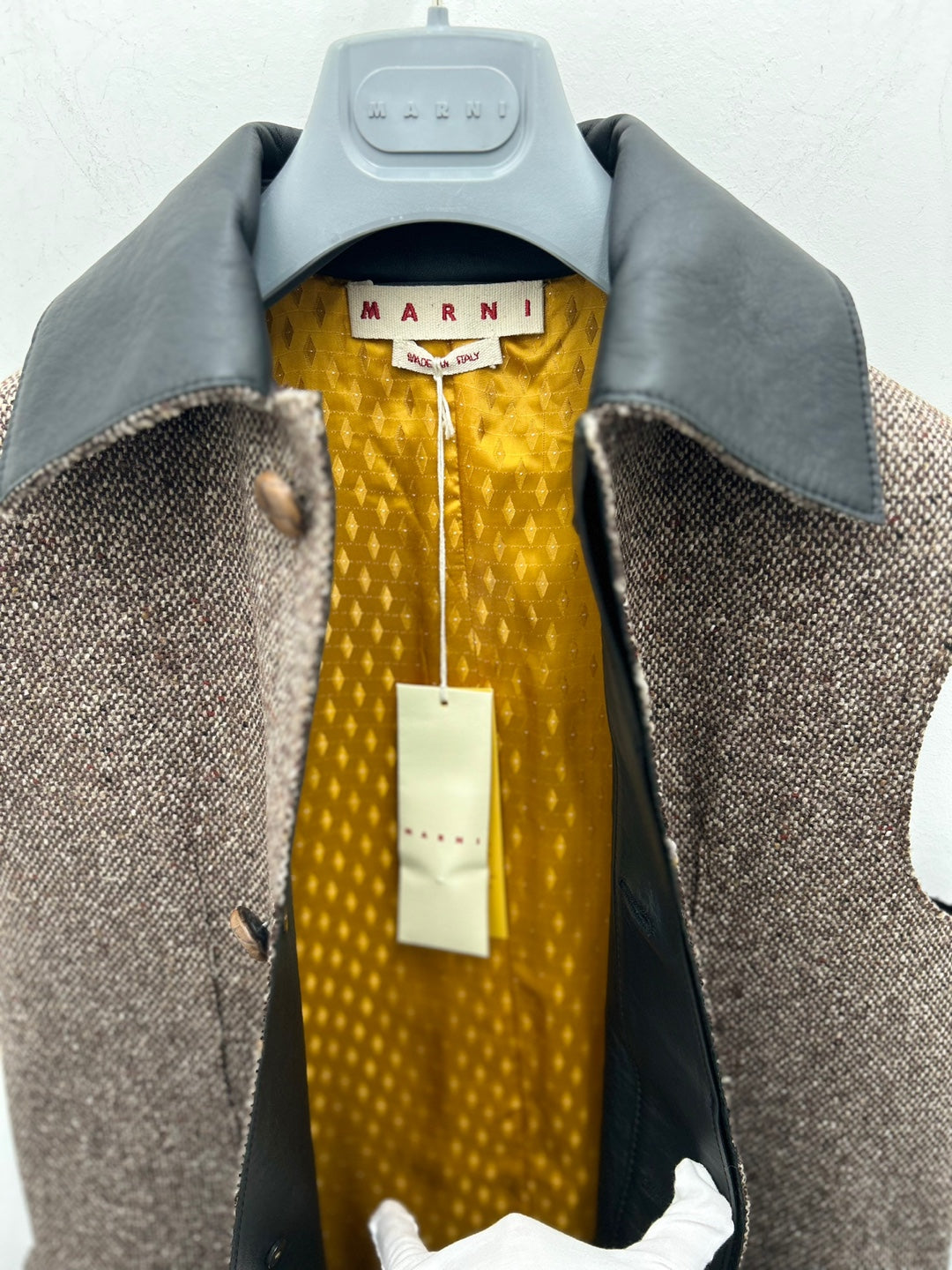 MARNI SLEEVELESS WOOL TWEED COAT (GLMX0068QU ULA736)