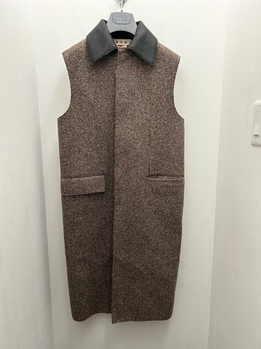 MARNI SLEEVELESS WOOL TWEED COAT (GLMX0068QU ULA736)