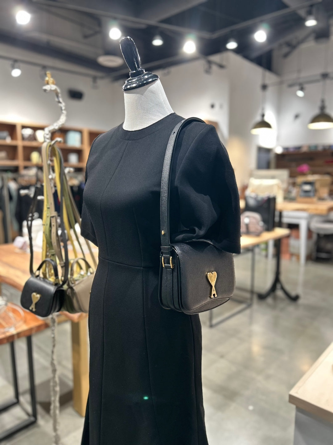 AMI Paris Wool Flare Midi Dress (FDR217.WV0045)