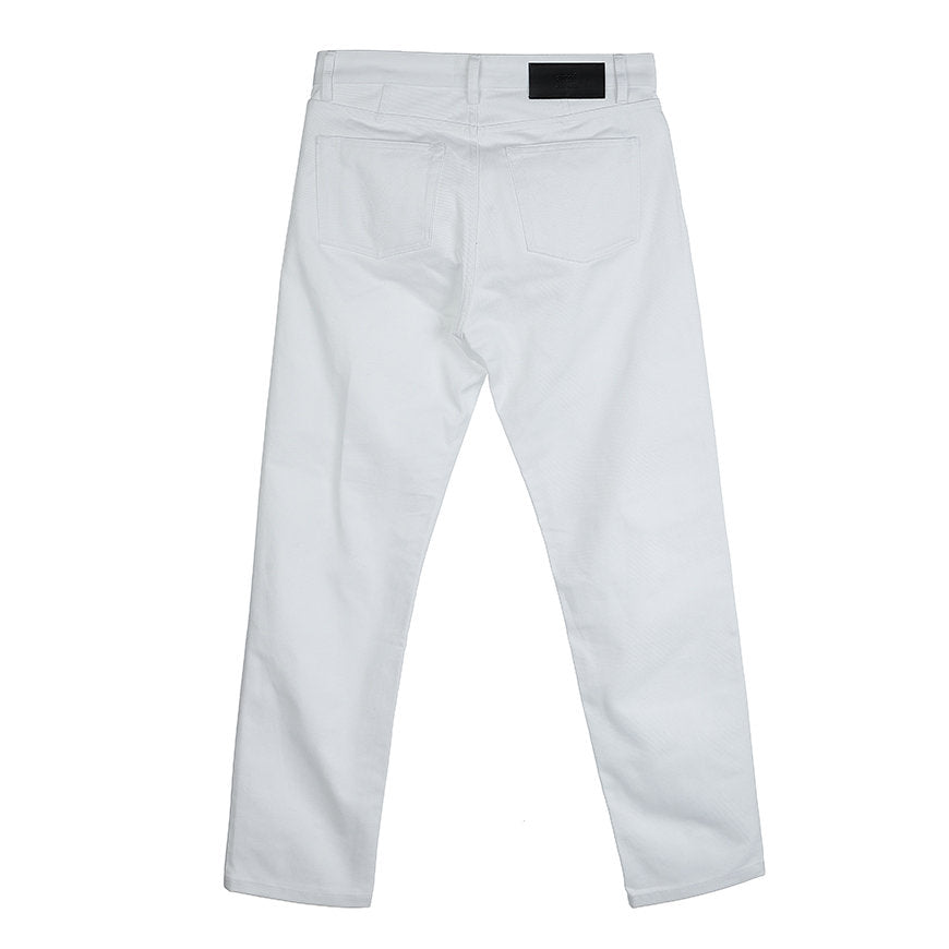 AMI Paris Straight Fit White Denim Pants (A21FD010.616)