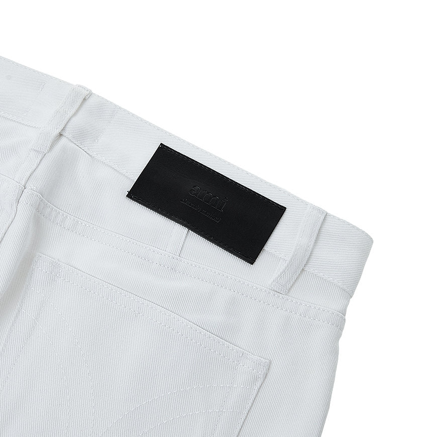 AMI Paris Straight Fit White Denim Pants (A21FD010.616)