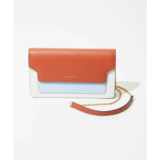 MARNI TRICOLOR LEATHER WALLET ON CHAIN (PFMO0085U2)