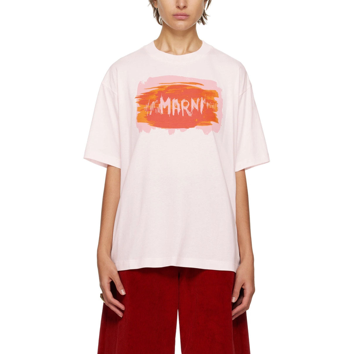Marni Painted Logo Melange Cotton Jersey (THJET49EPI USCU64)