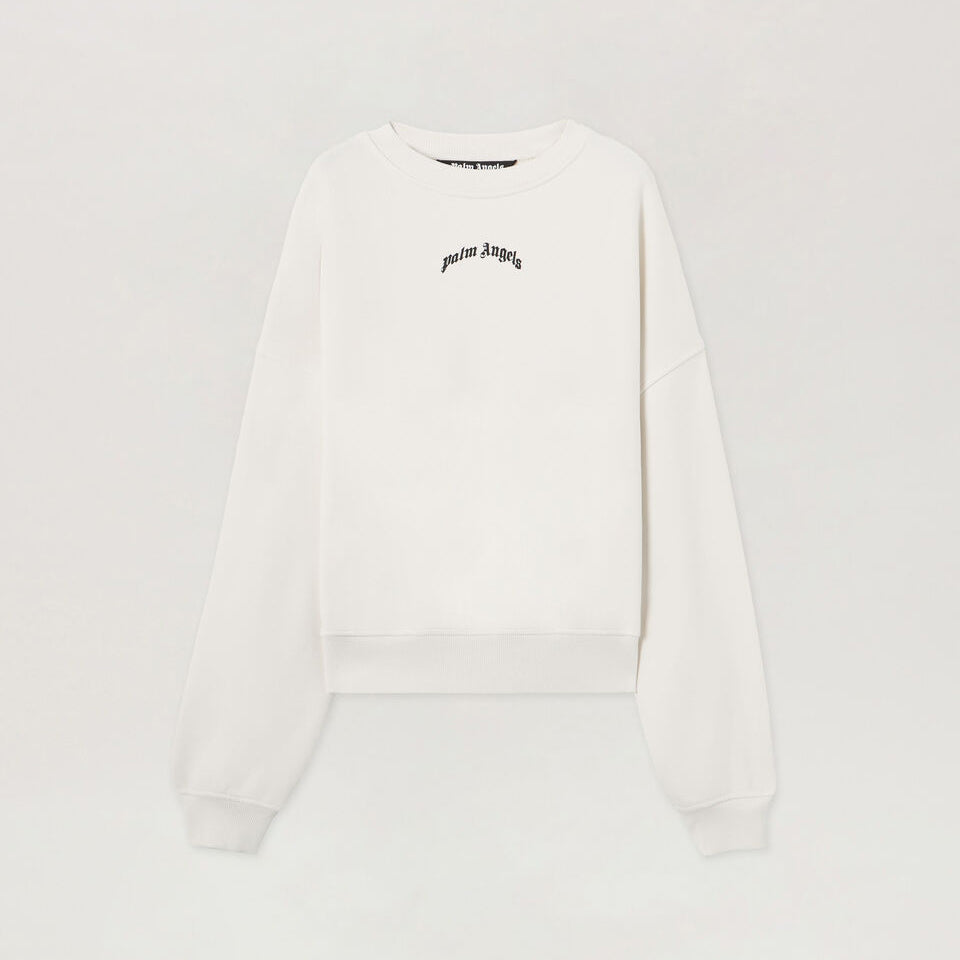 Palm Angels Back Curved Logo Loose Crew PMBA08JS26FLE004