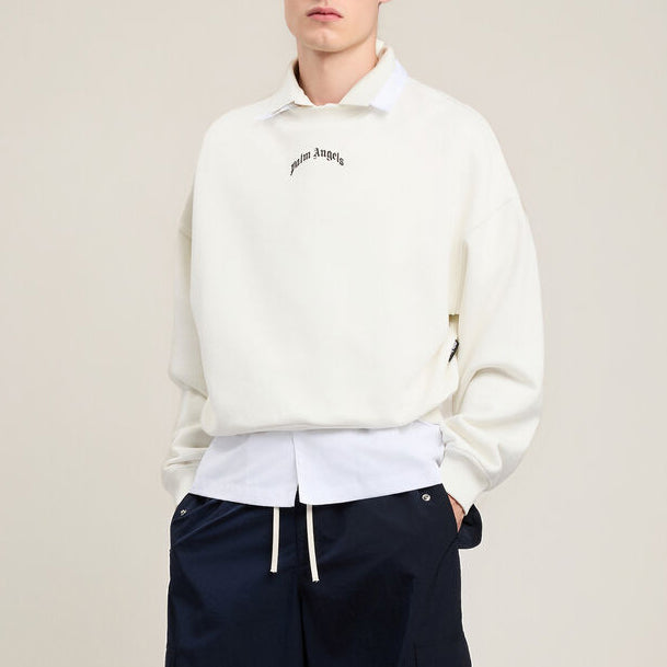 Palm Angels Back Curved Logo Loose Crew PMBA08JS26FLE004